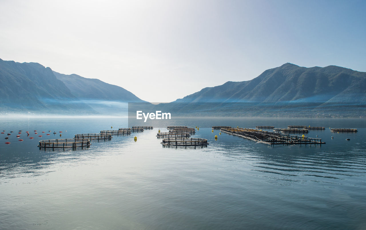 Big cages for fish farming in montenegro