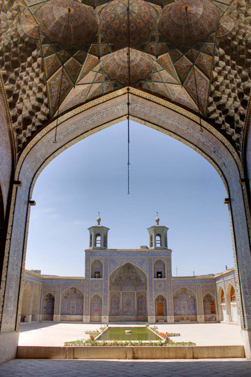 Mosque building against clear sky