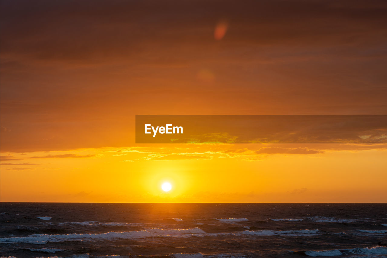 Romantic sunset over the baltic sea