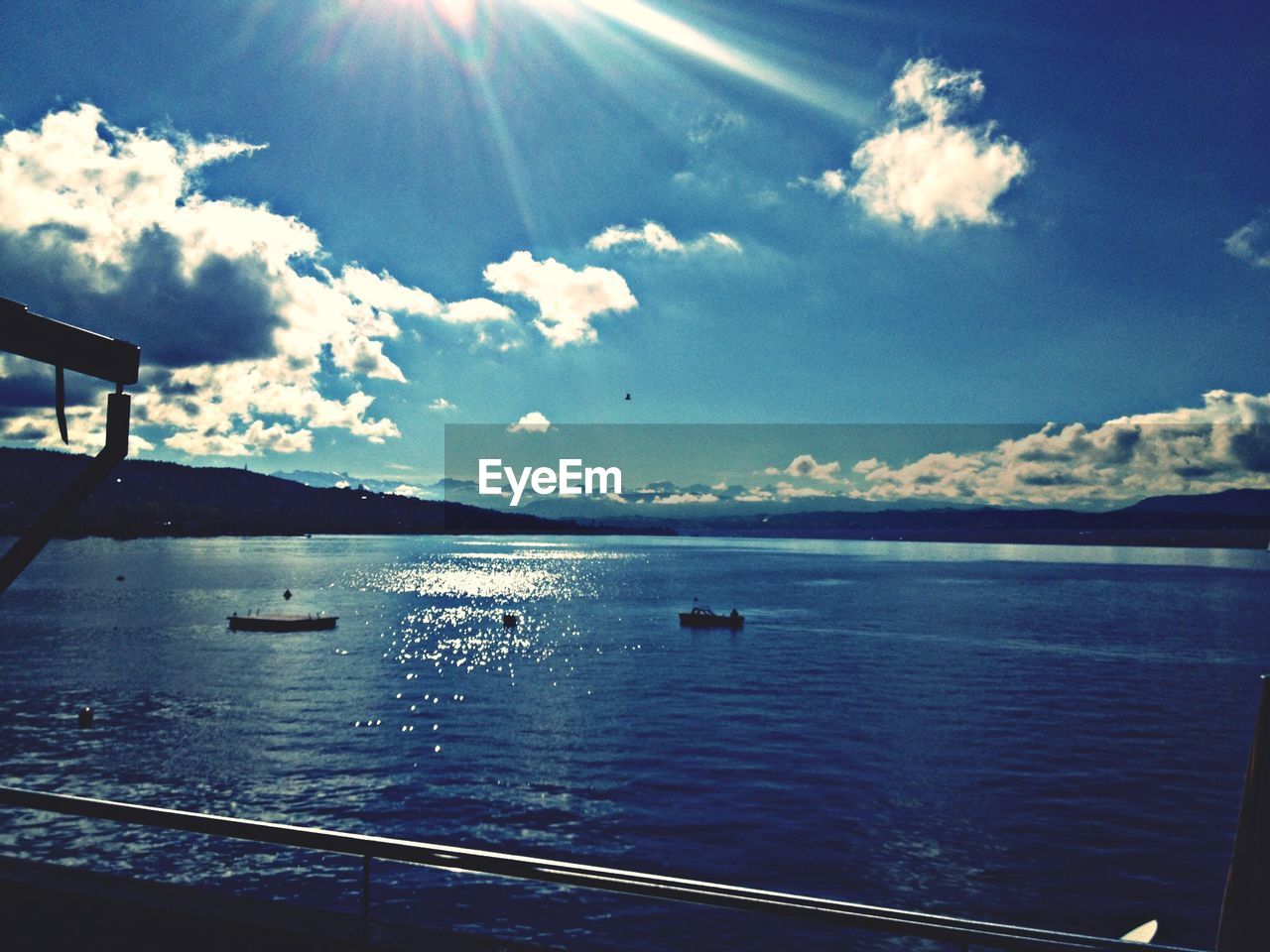 Boats on lake