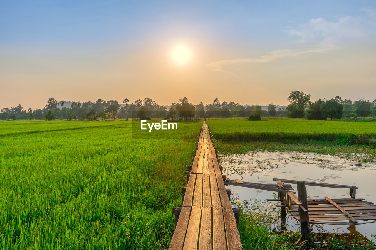SCENIC VIEW OF LAND AGAINST SKY DURING SUNSET