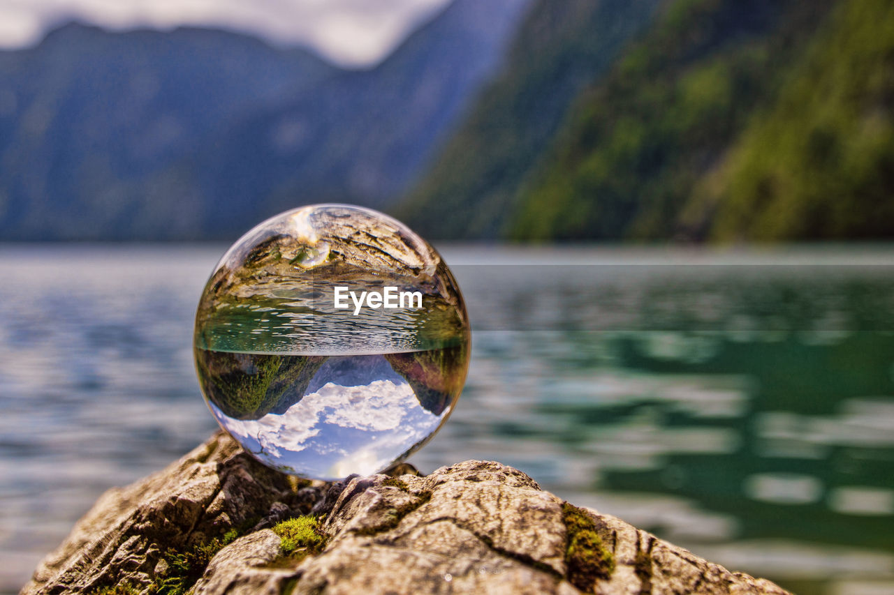 Crystalball shot over lake königssee