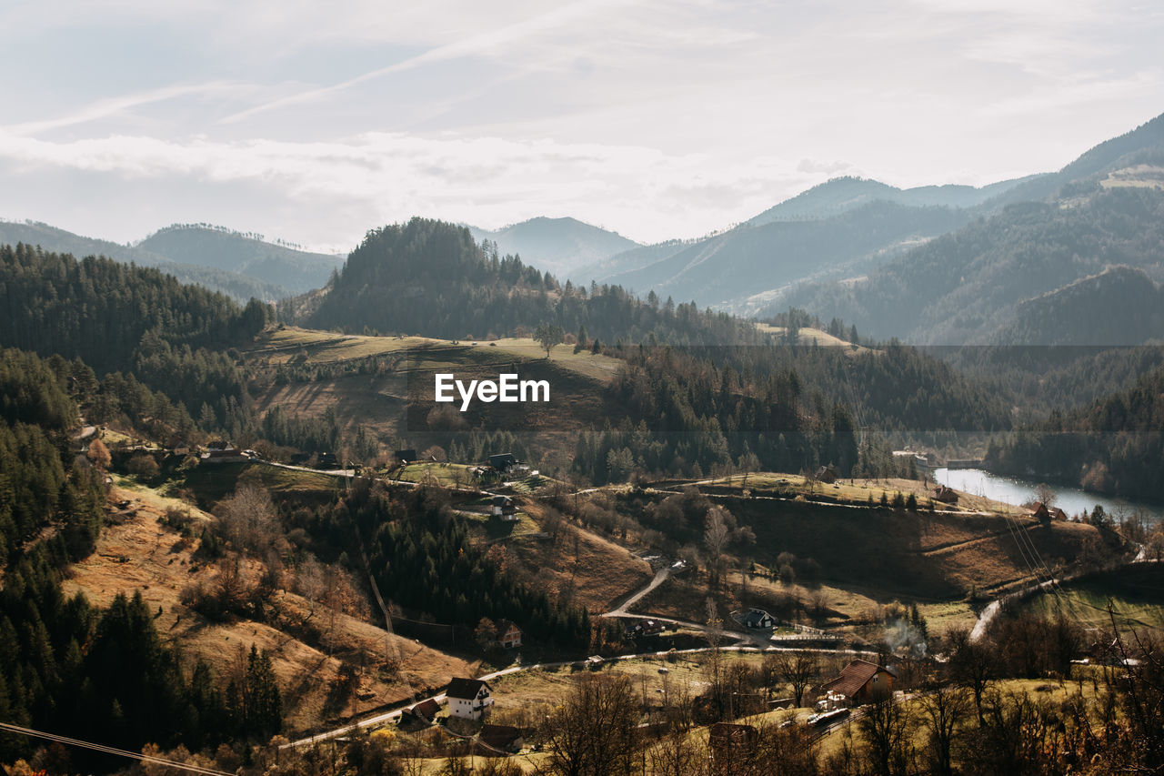 Scenic view of mountains against sky