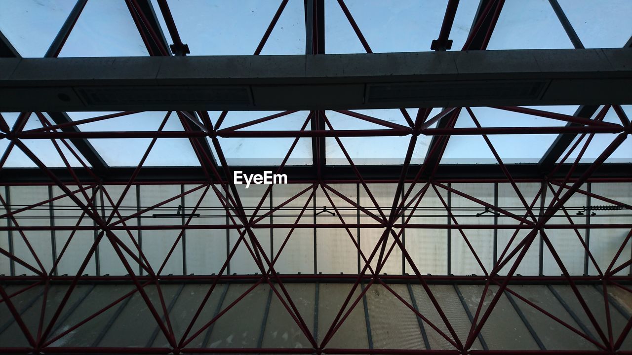 Low angle view of skylight in railroad station