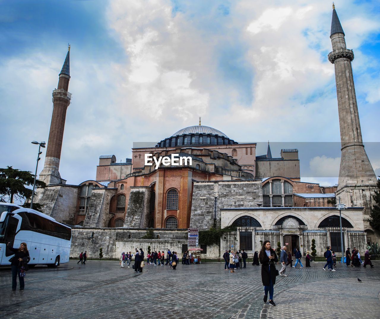 Group of people in front of buildings in city istanbul turkey ayasofya 