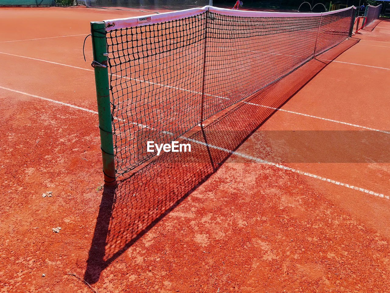 High angle view of tennis court