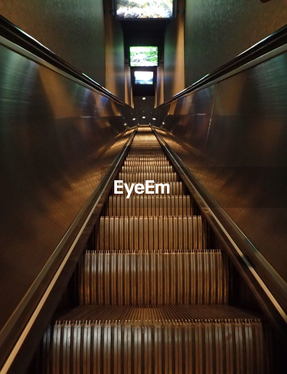 Low angle view of escalator