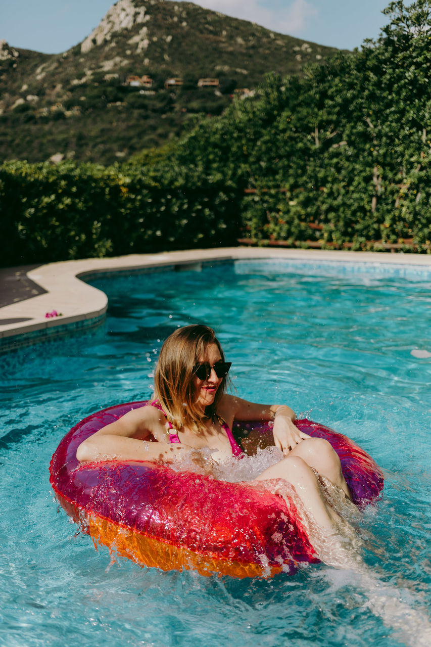 Woman in swimming pool