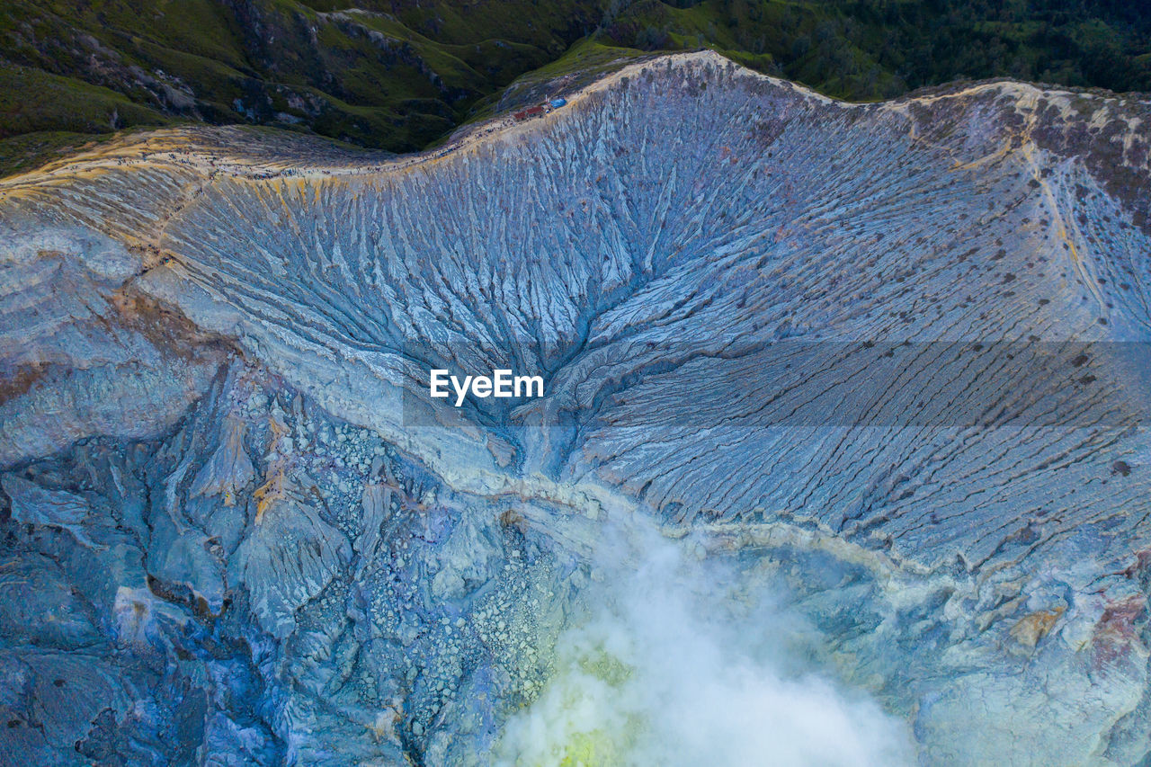 AERIAL VIEW OF VOLCANIC LANDSCAPE