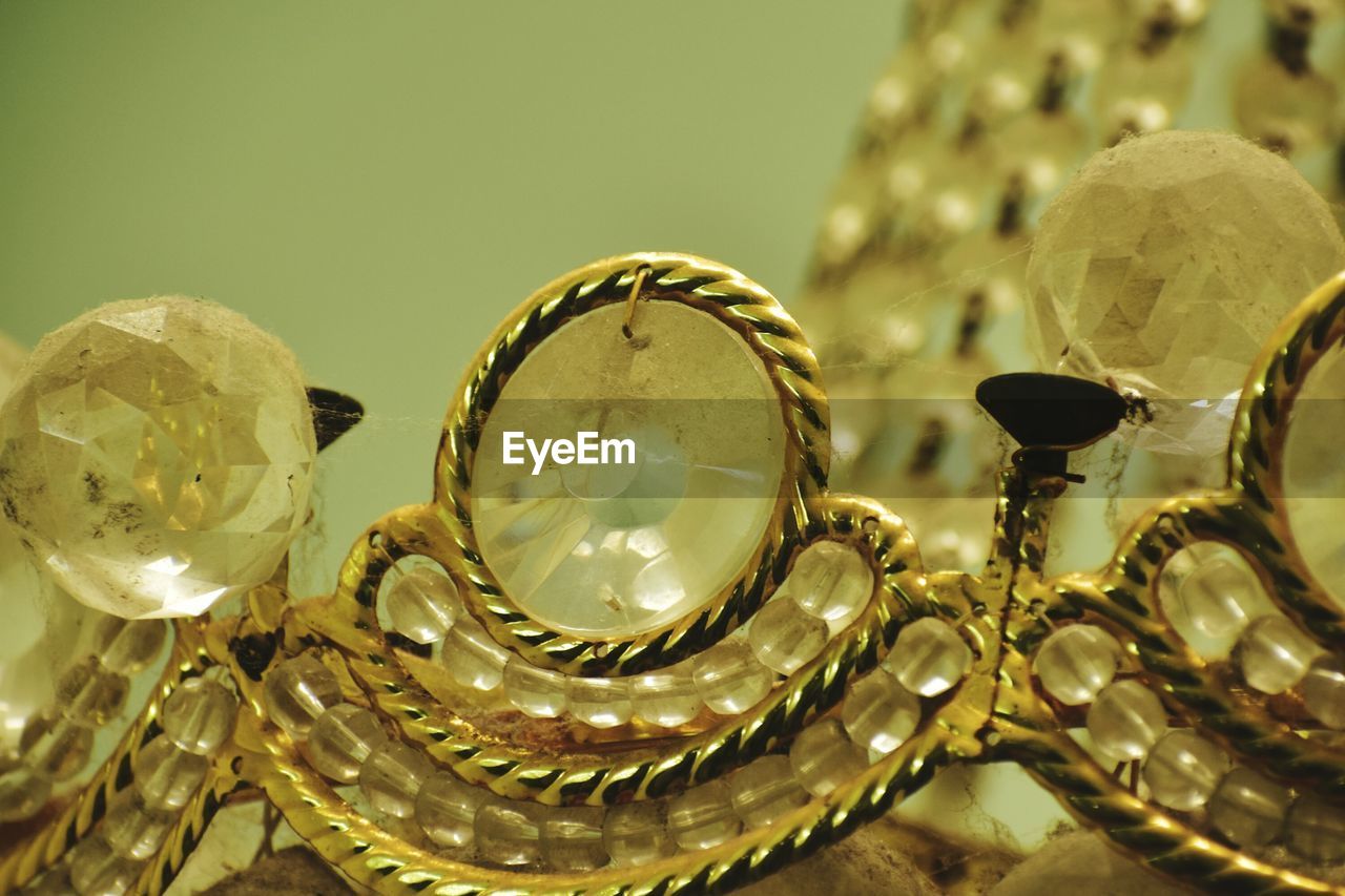 Close-up of golden jewelry