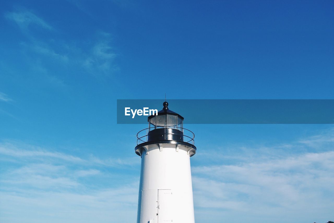 Low angle view of lighthouse against sky