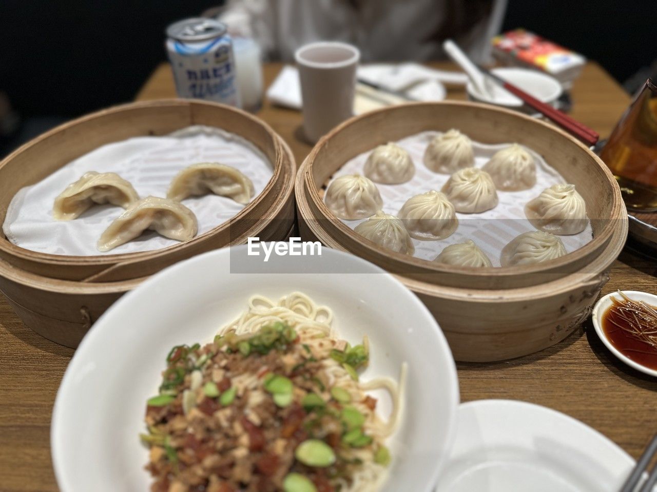 high angle view of food served on table