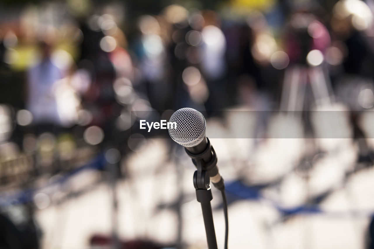 Close-up of microphone