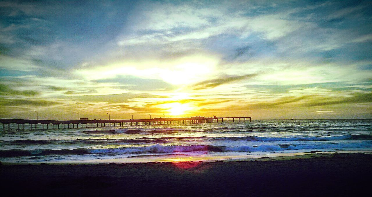 Scenic view of sunset over sea