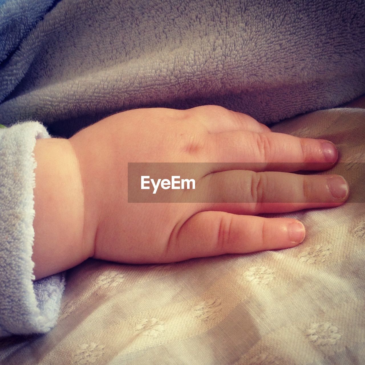 Extreme close up of baby hand