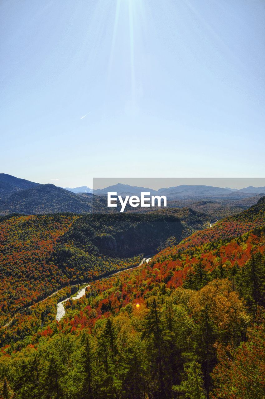 Scenic view of landscape against sky during autumn