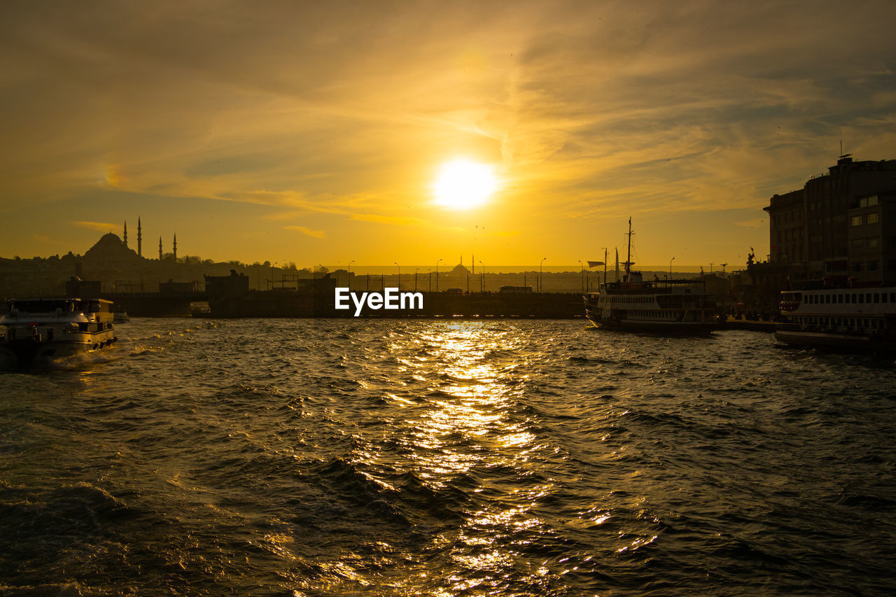 Cityscape of istanbul at sunset