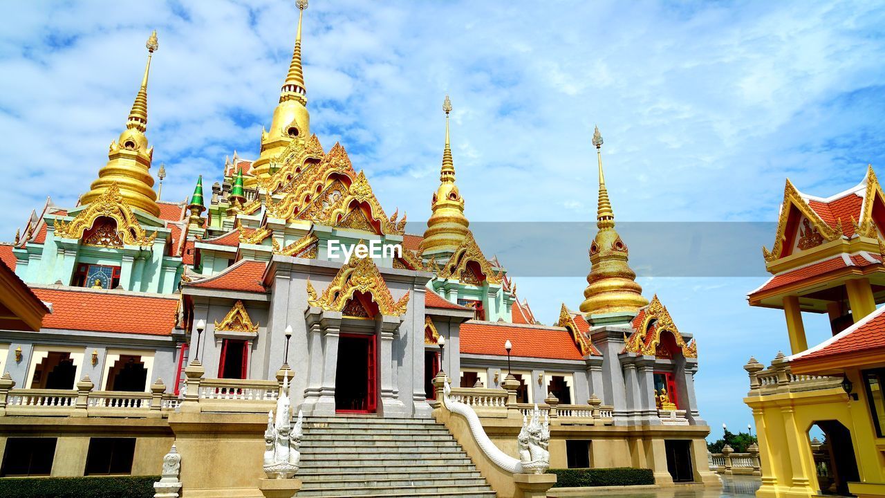 Low angle view of traditional building against sky