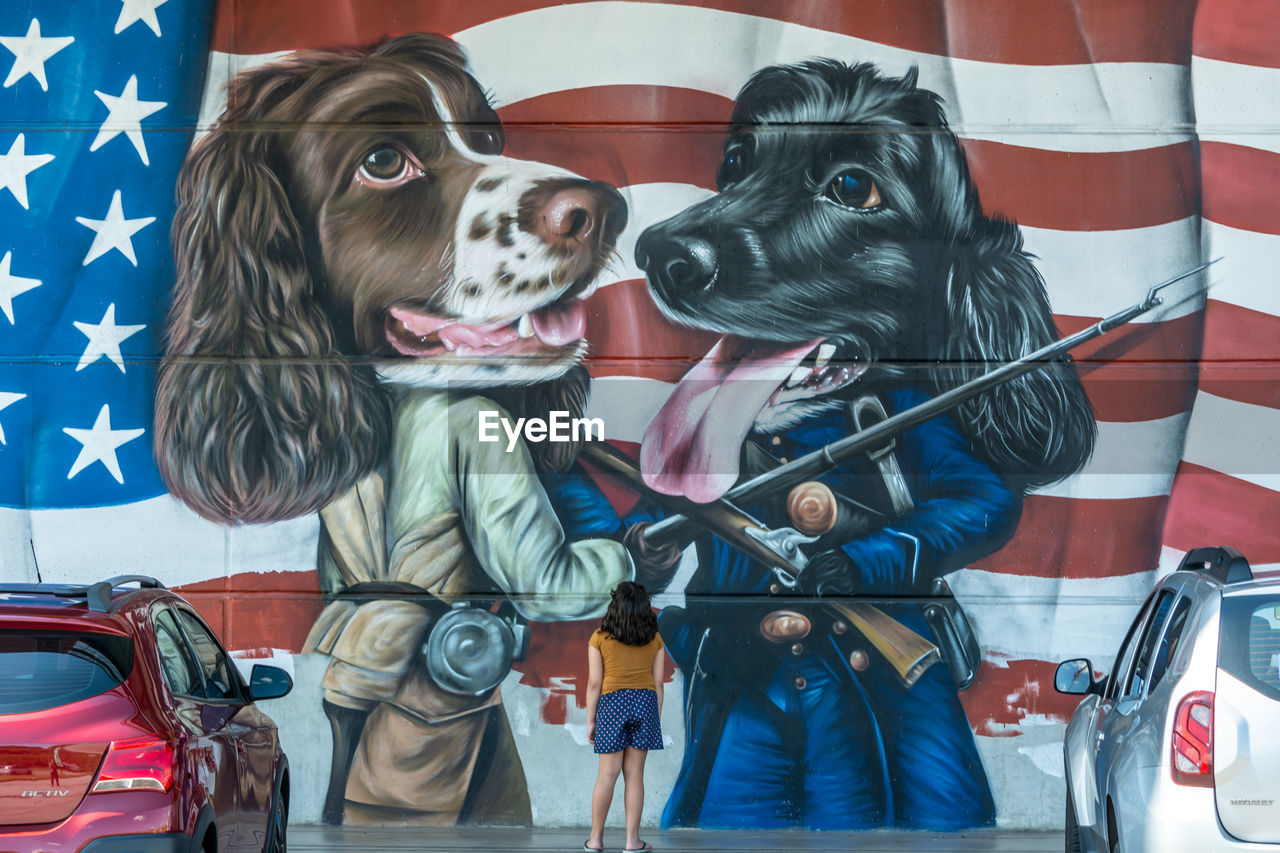 PORTRAIT OF DOG LOOKING AT CAMERA WHILE STANDING OUTDOORS