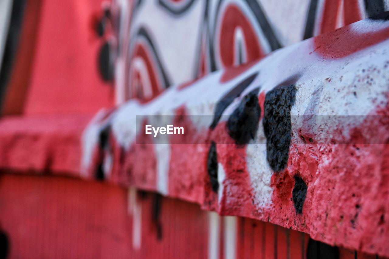 Close-up of red wall