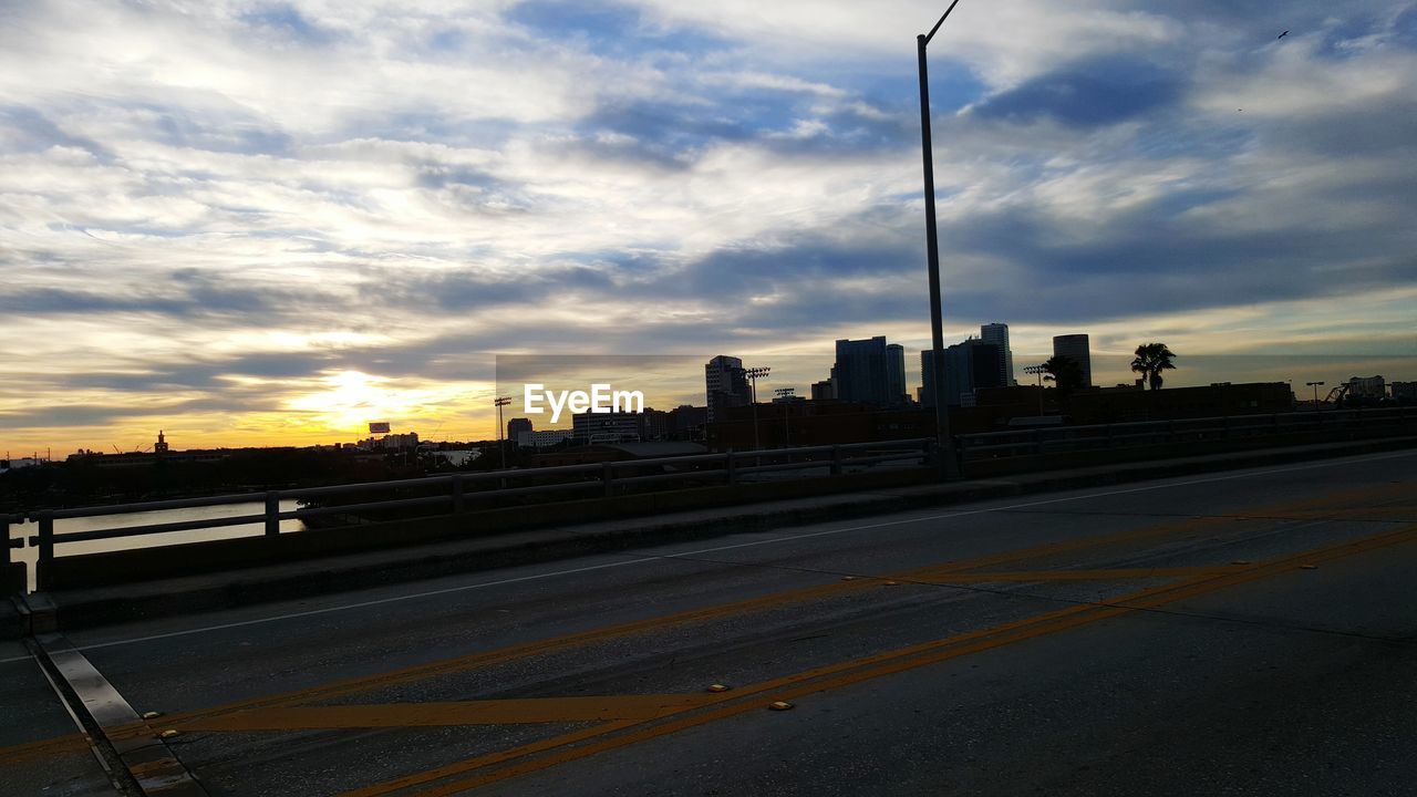 VIEW OF ROAD AT SUNSET