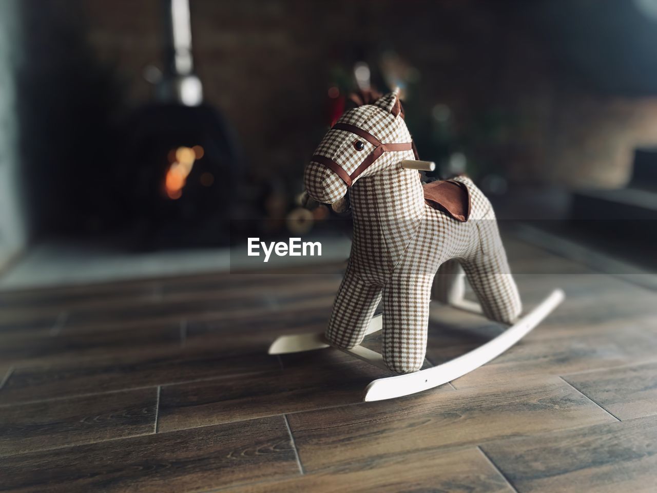 Rear view of toy horse swing