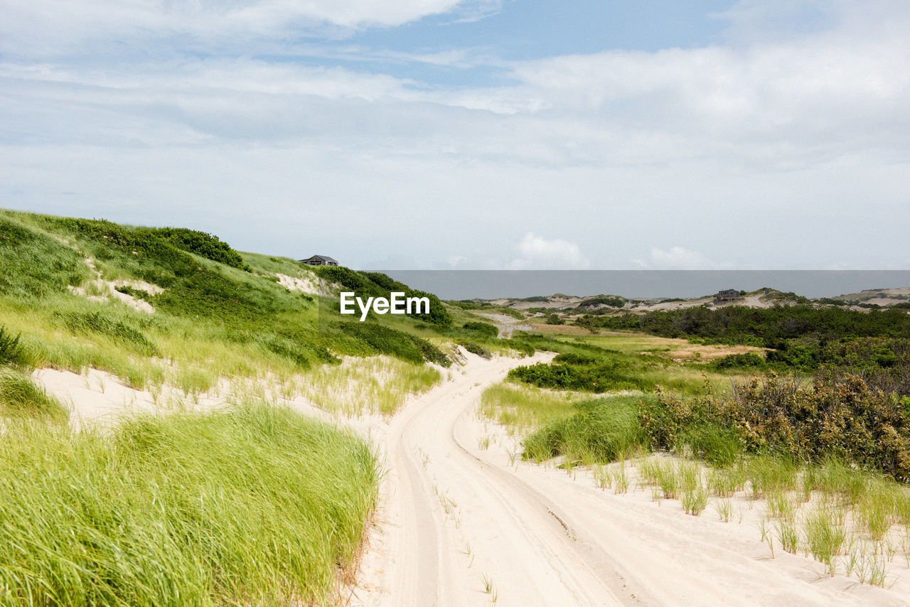 The view along an isolated shoreline road