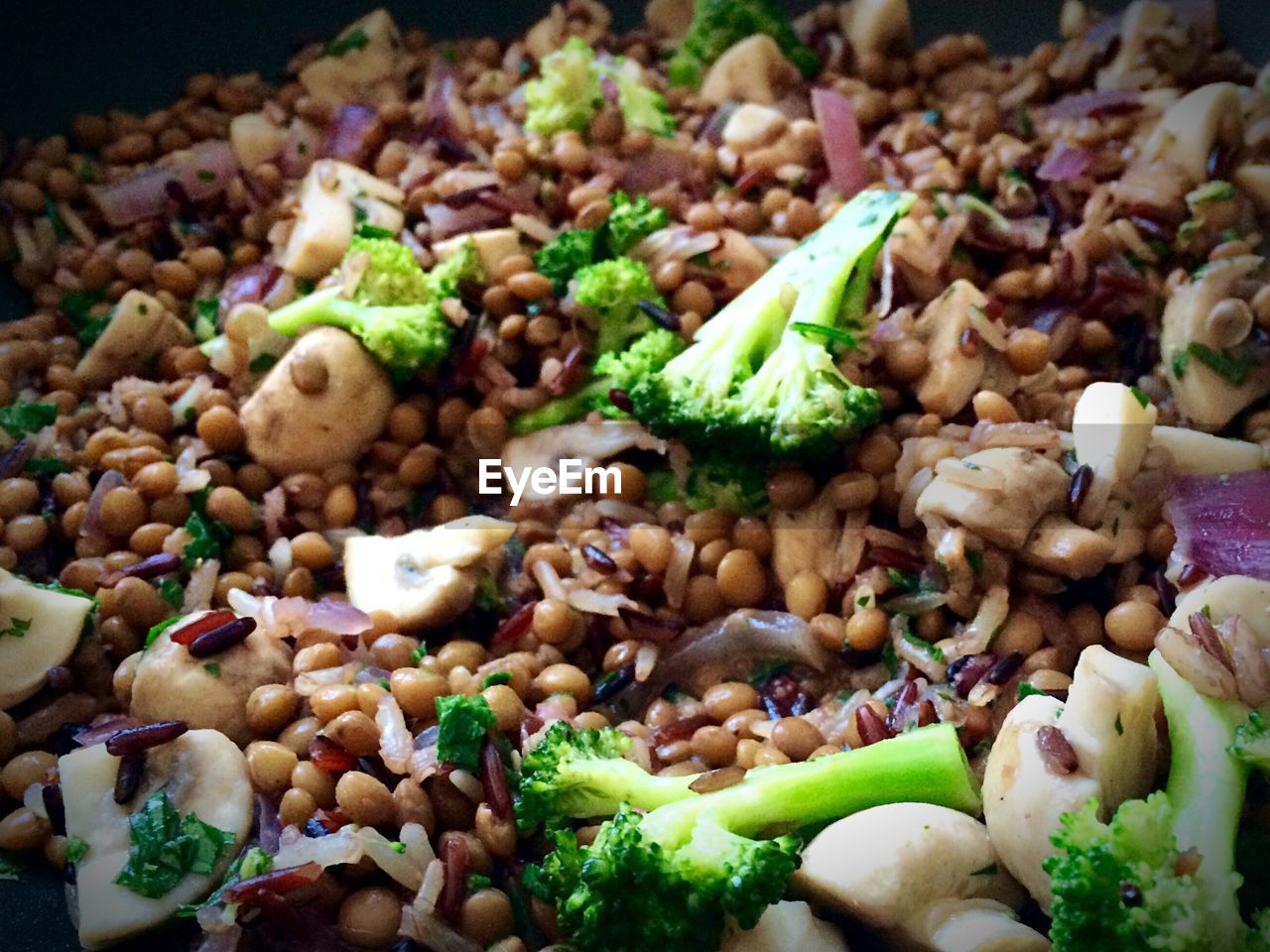 Full frame shot of lentil salad