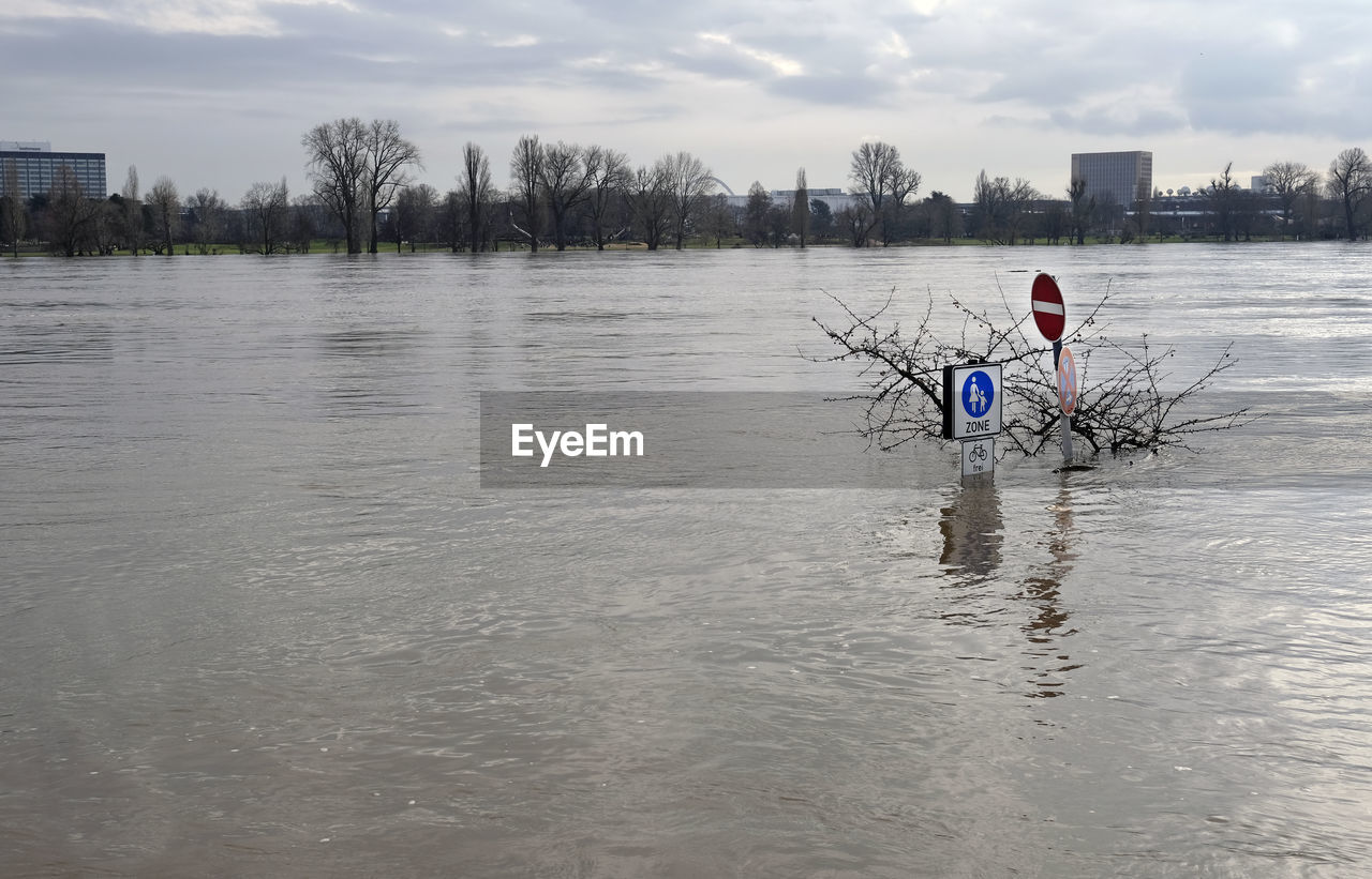 Extreme weather - flooded pedestrian zone in cologne, germany