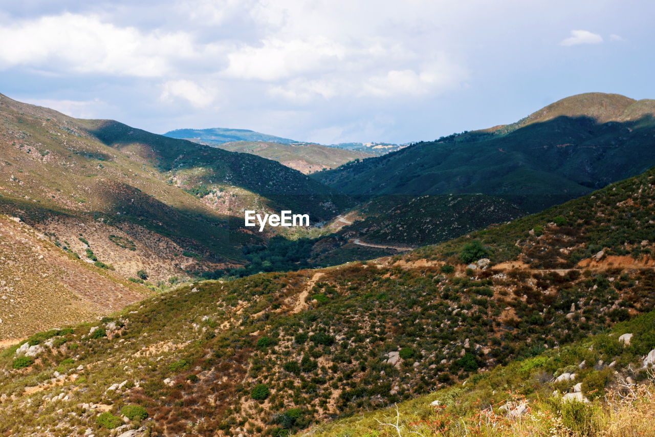 Scenic view of mountains against sky