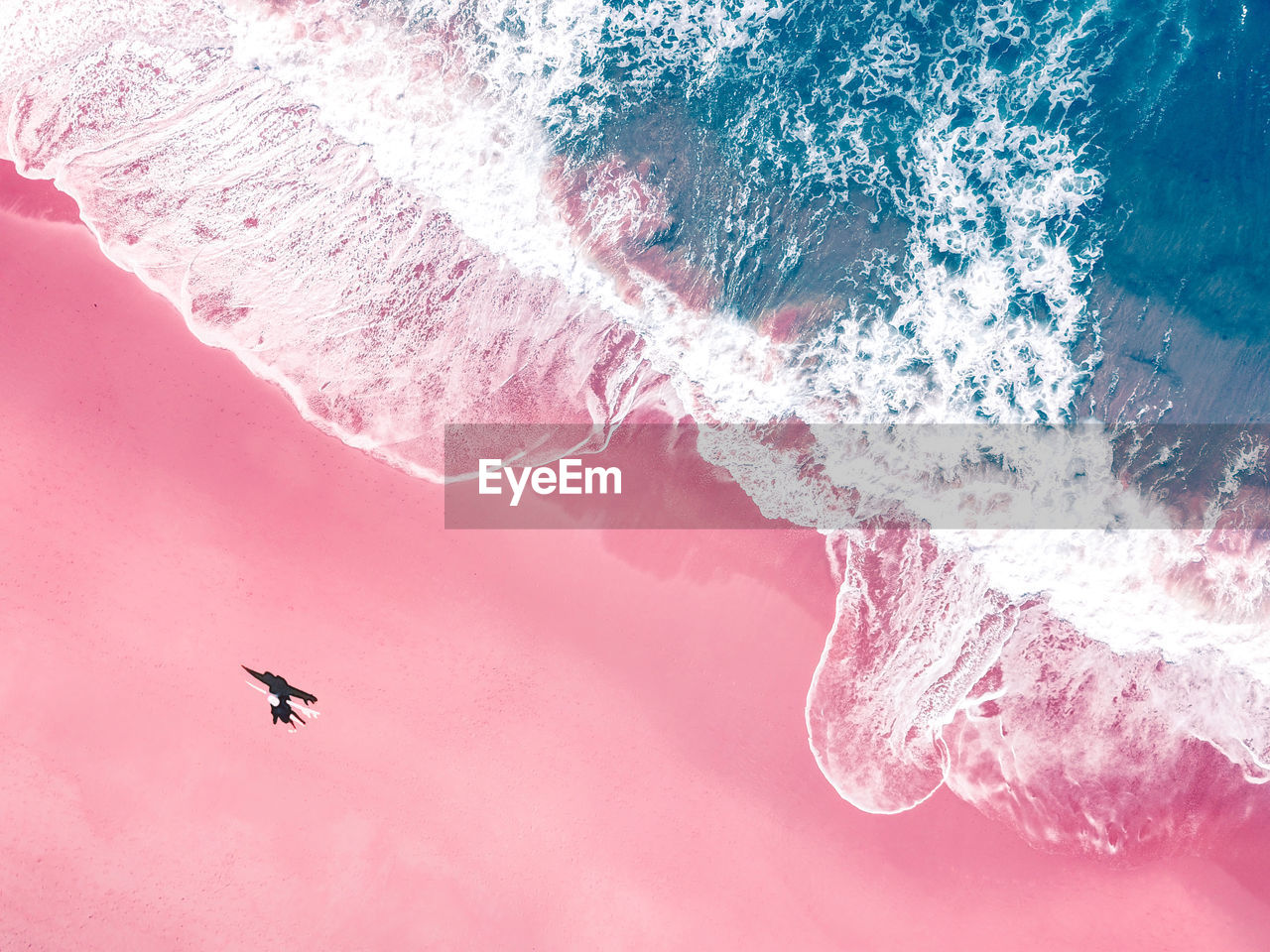 High angle view of beach