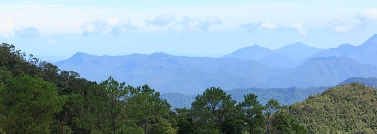 Panoramic view of mountains against sky