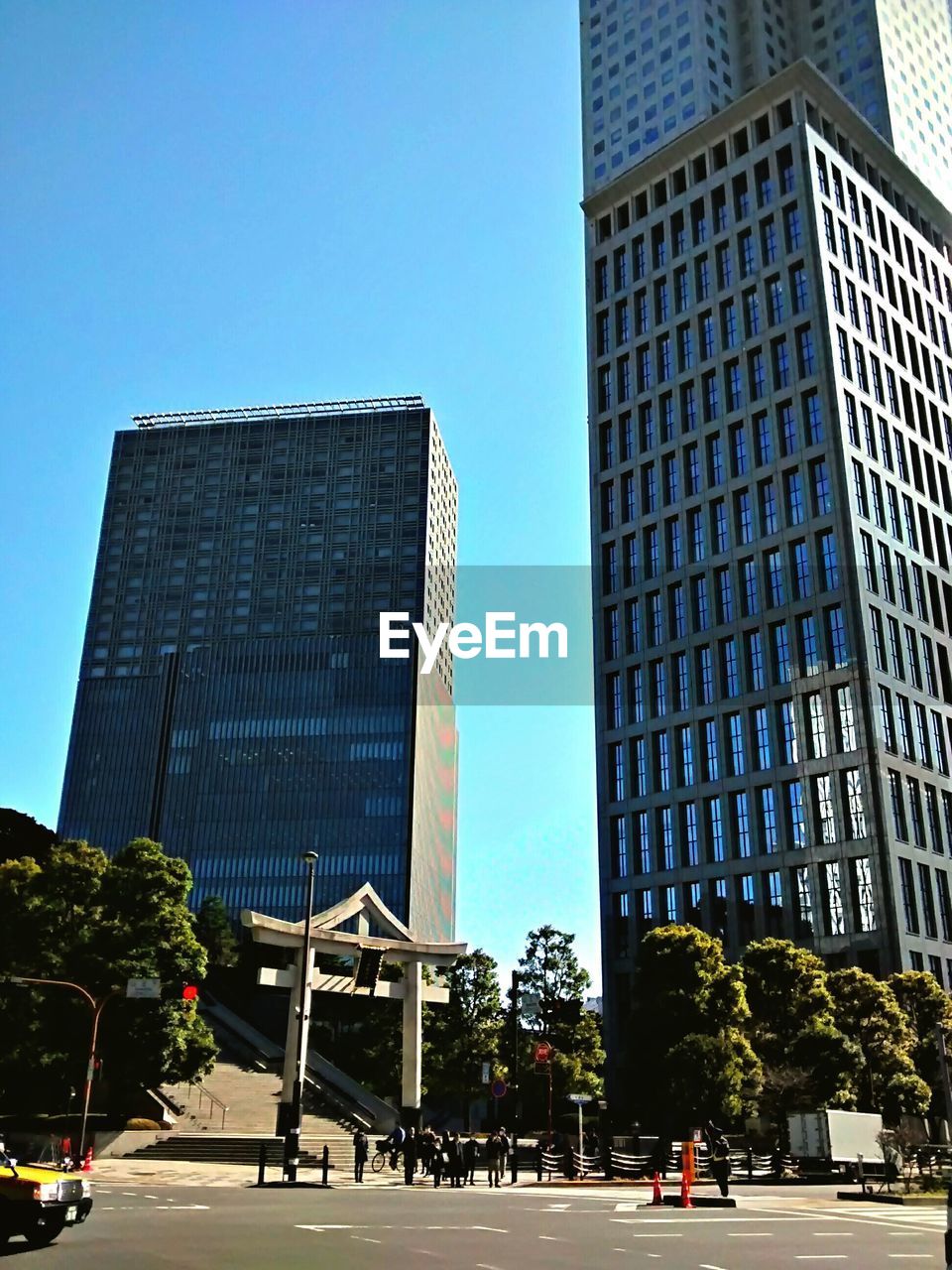 Low angle view of city street