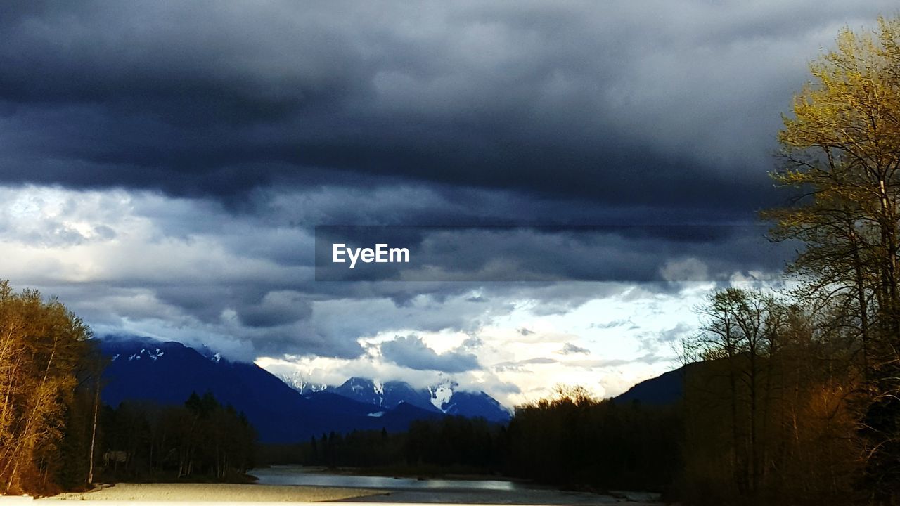 Scenic view of landscape against cloudy sky