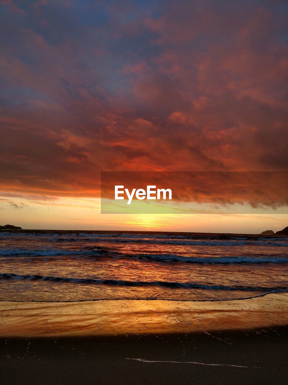 SCENIC VIEW OF BEACH DURING SUNSET