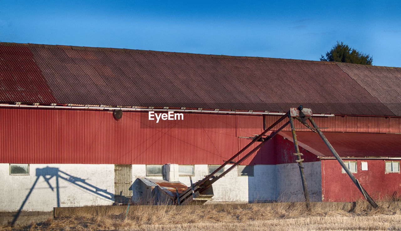 VIEW OF FARM AGAINST CLEAR SKY