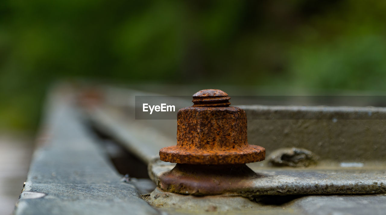 Close-up of rusty bolt
