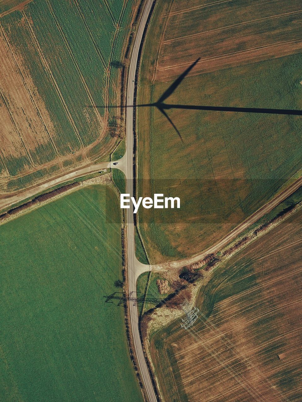 Aerial view of agricultural landscape