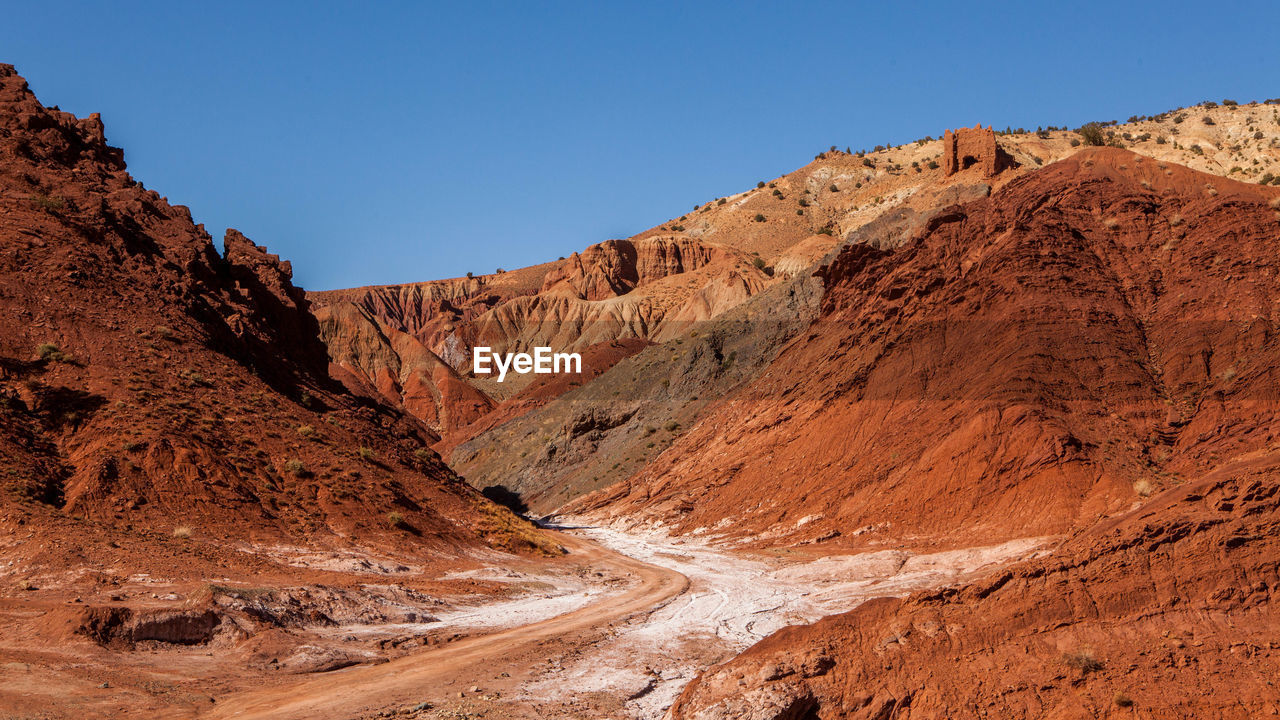 ROCK FORMATIONS ON MOUNTAIN AGAINST SKY