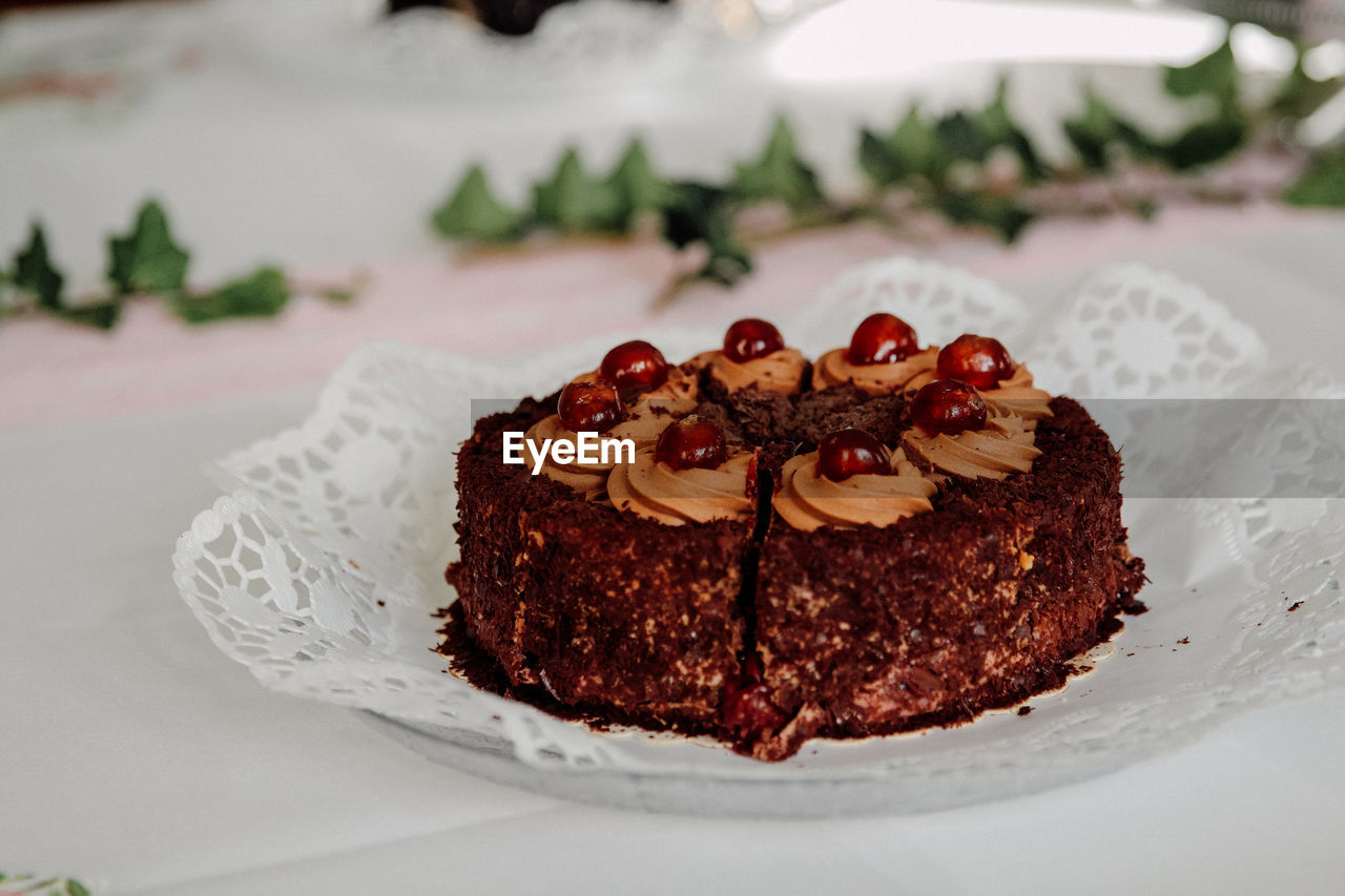 Close-up of cake on plate