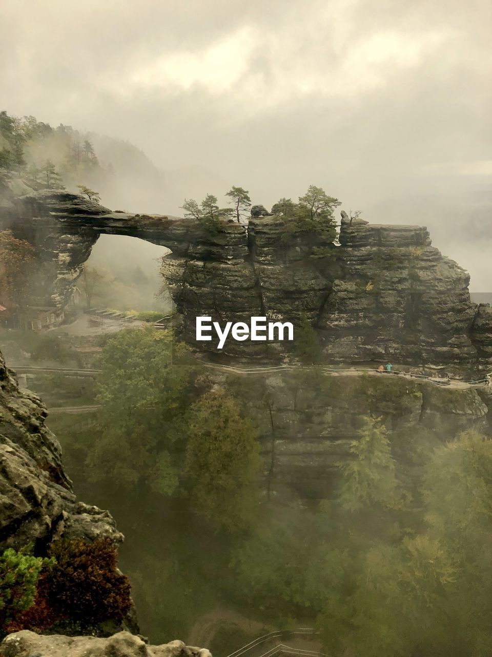 Scenic view of rock formation against sky