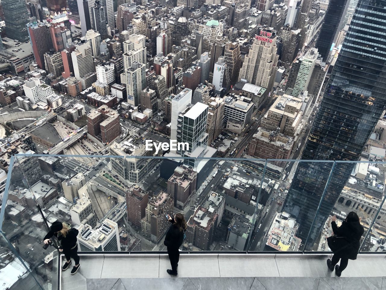 The edge overlooking midtown manhattan at hudson yards in new york city.