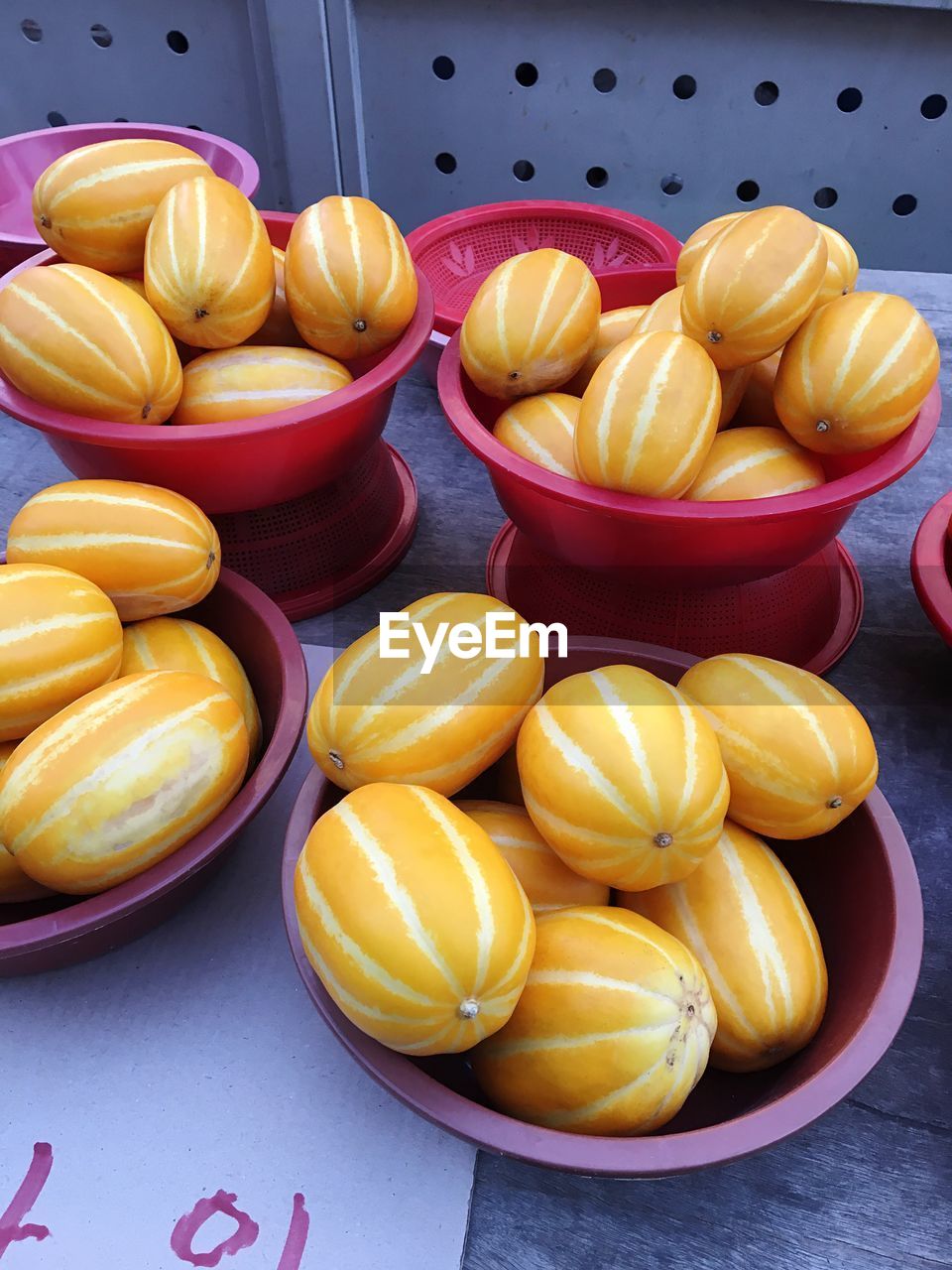 Close-up of yellow fruits on table