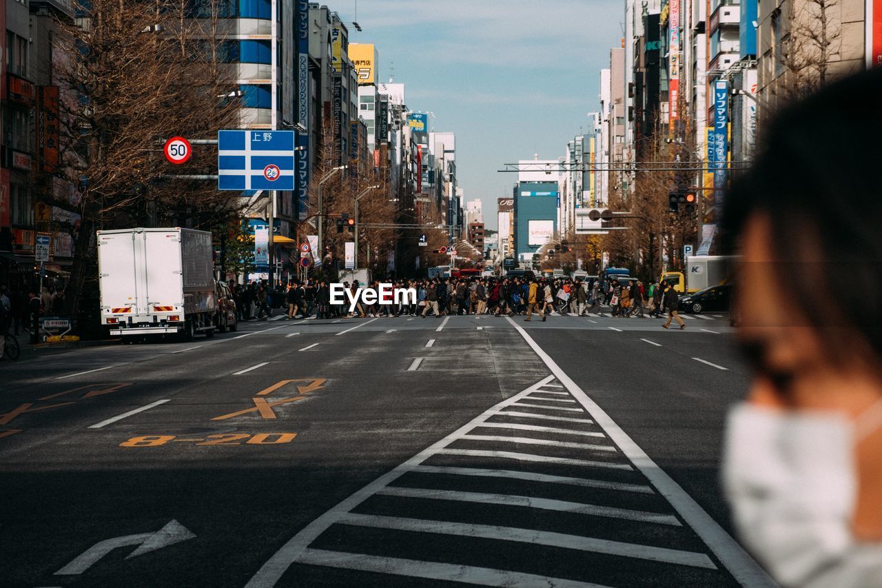 People crossing street in tokyo