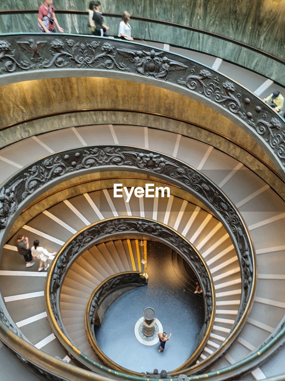 HIGH ANGLE VIEW OF SPIRAL STEPS