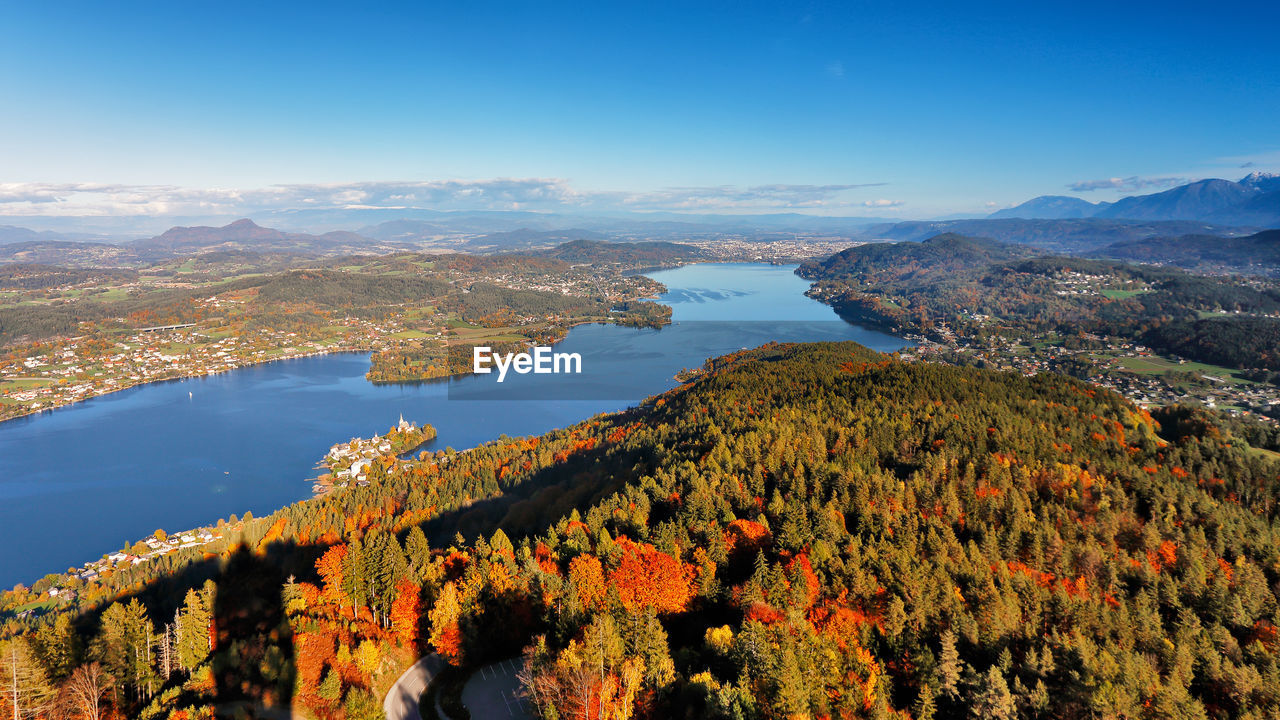 Scenic view of lake in autumn