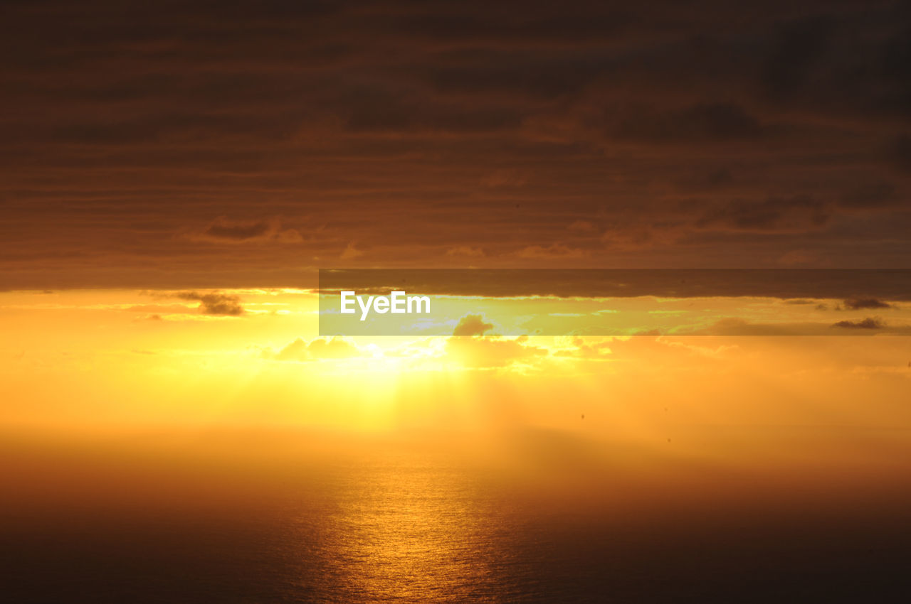 View of calm sea at sunset