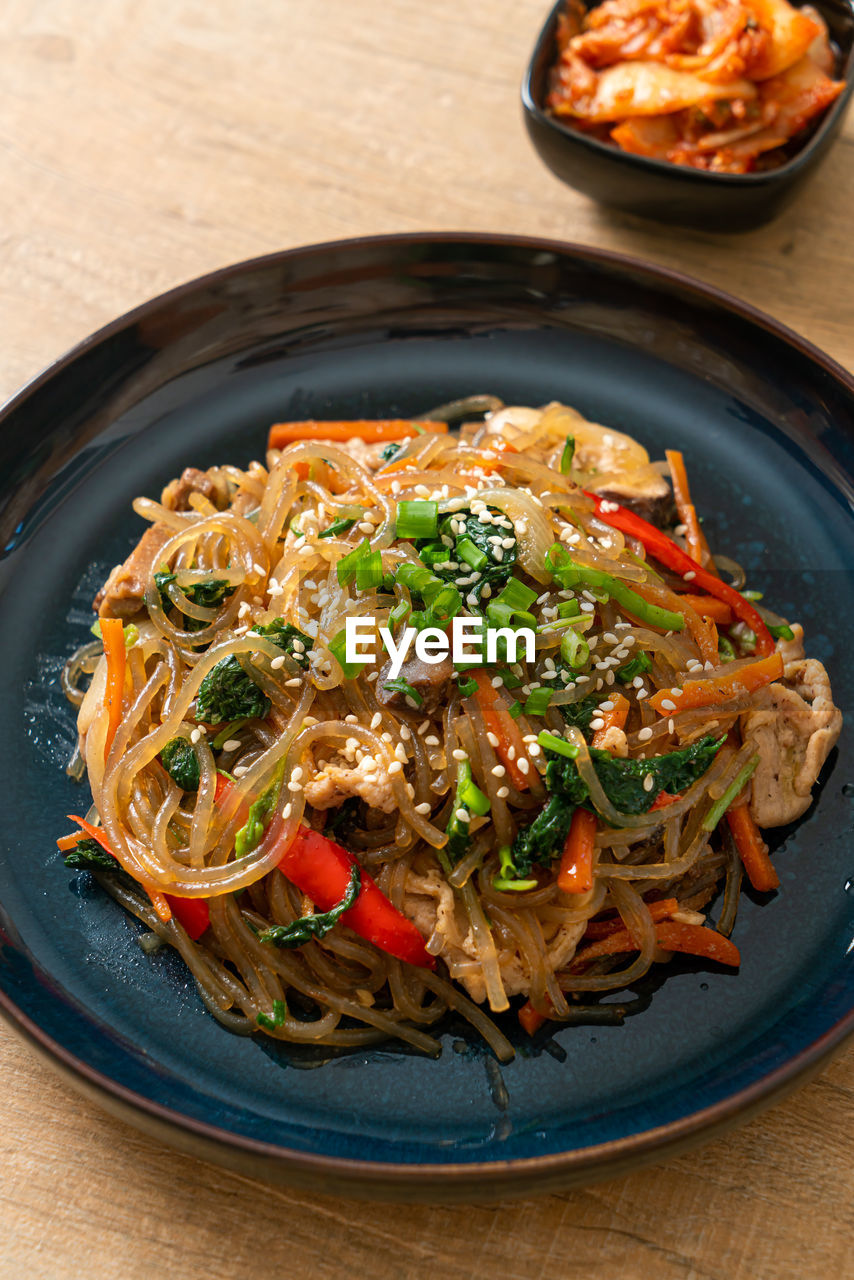 close-up of food in plate on table