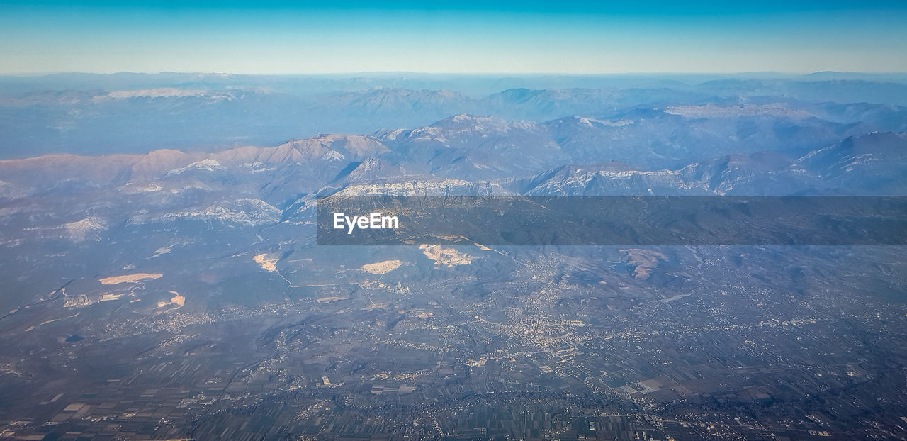 AERIAL VIEW OF MOUNTAIN RANGE