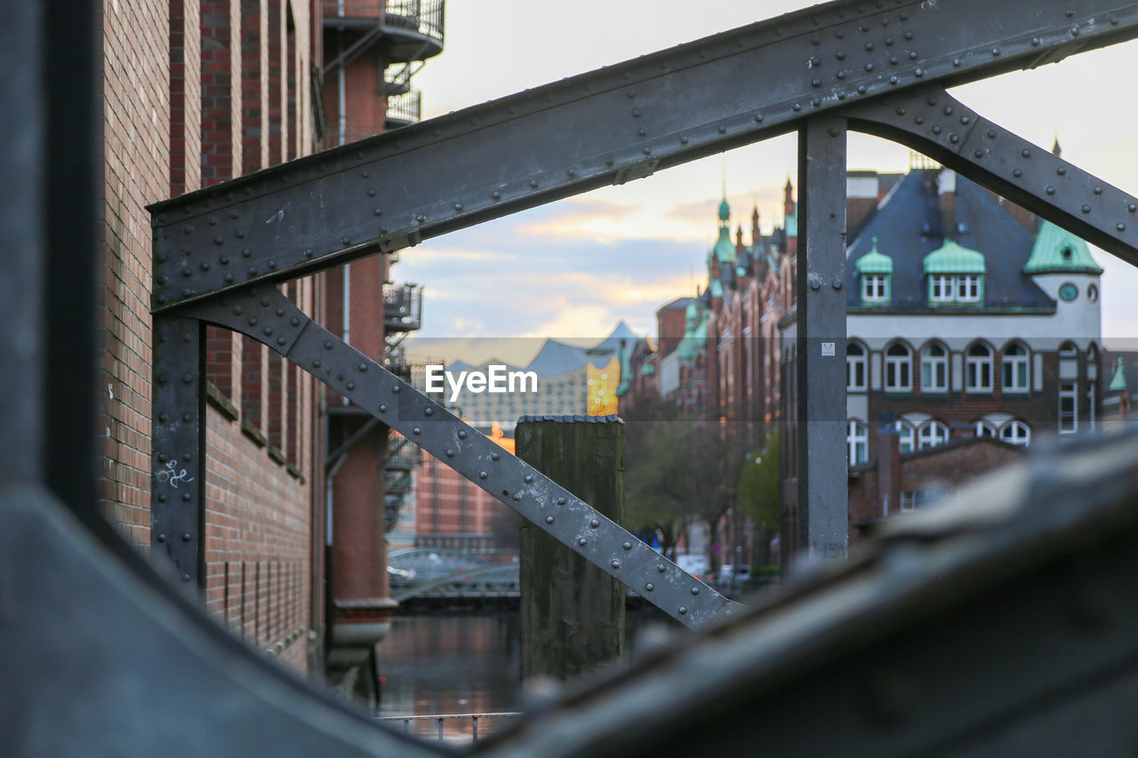 Bridge over canal in city